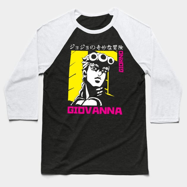 Giorno JJBA Anime Fanart Baseball T-Shirt by Planet of Tees